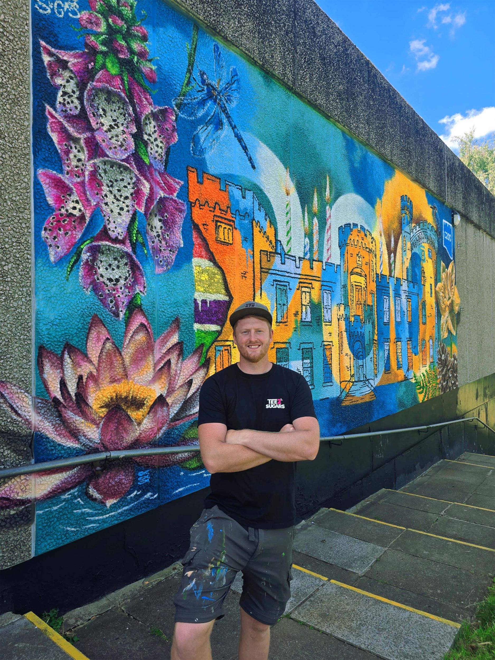 Cyfarthfa Mural and artist Tee2Sugars.jpg